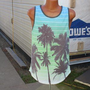 DVision brand Men's Westin Tank Top - Size Large - Palm Tree Summer Stripe